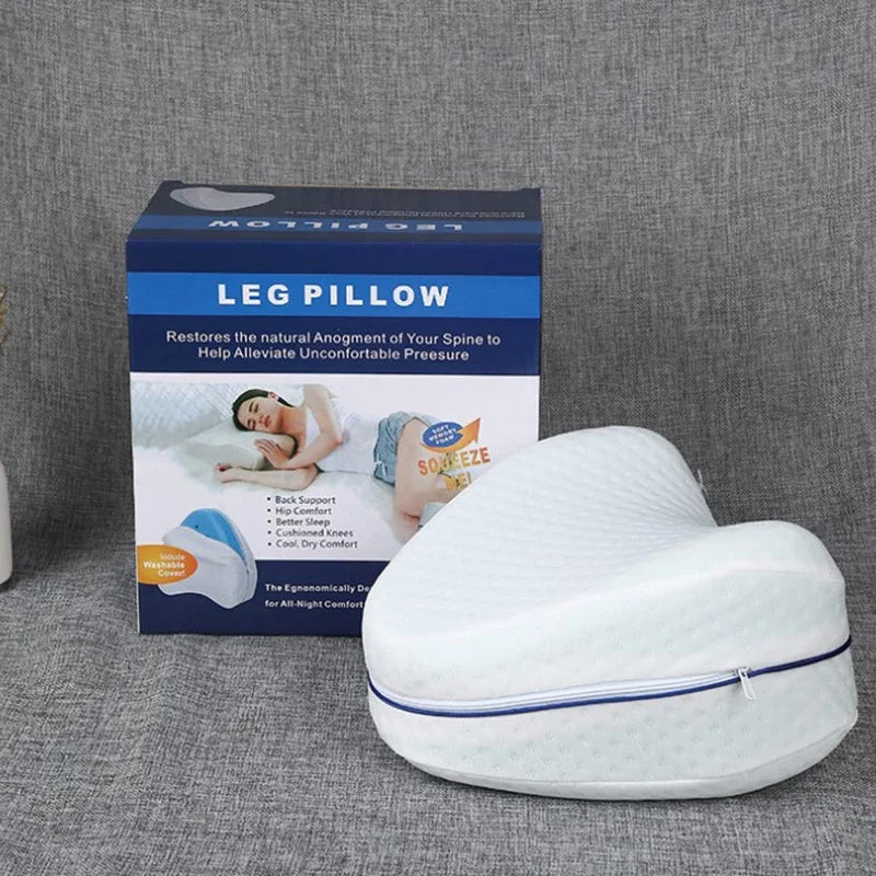 Memory Foam Leg Pillow - Orthopedic Pain Relief Cushion for Sciatica and Joint Support