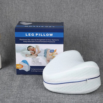 Memory Foam Leg Pillow - Orthopedic Pain Relief Cushion for Sciatica and Joint Support