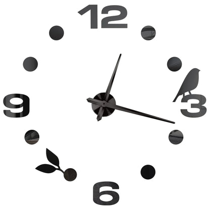 2D/3D Large Roman Numeral Acrylic Mirror Wall Clock - DIY Quartz Clock