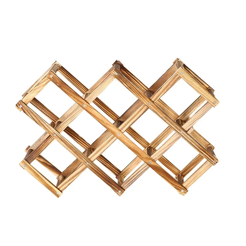 Collapsible Wooden Wine Rack - Bottle Holder and Stand