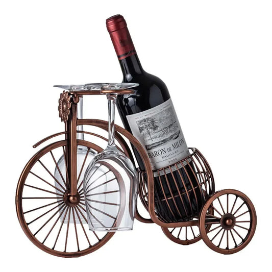 Creative Metal Wine Rack - Vintage Wine Bottle and Glass Holder