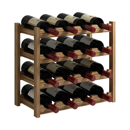 Solid Wood Wine Rack Cabinet - Bottle Holder Stand & Display Shelf