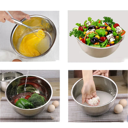 Stainless Steel Mixing Bowl Set (7-Piece) - Fruit, Salad, and Storage Bowls