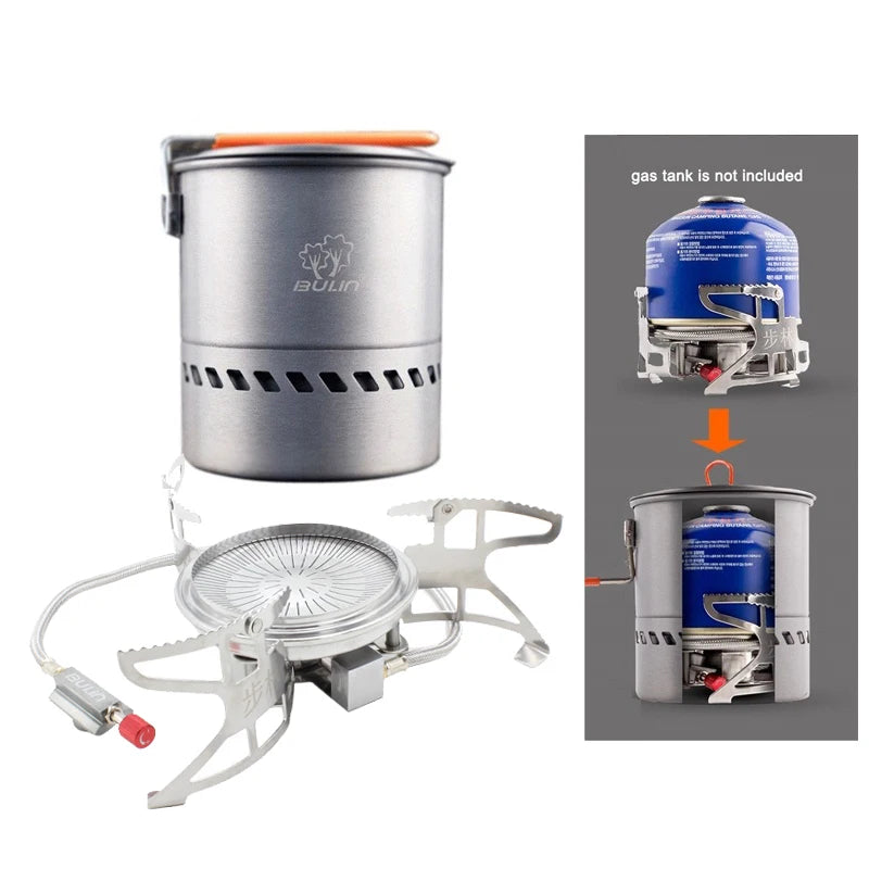 Portable Camping Stove &amp; Fast-Heating Outdoor Cooking Pot - 1.5L