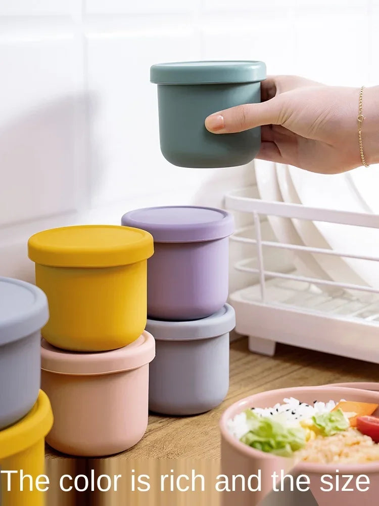 Silicone Fresh-Keeping Bento Box with Lid - Sealed Round Storage Bowl