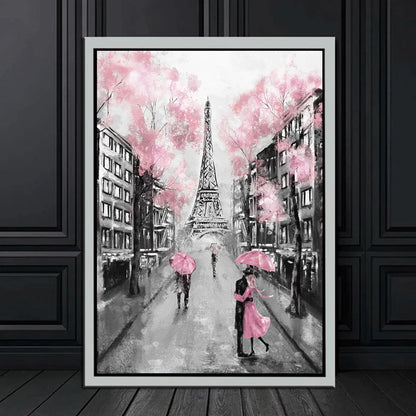 Paris Seine Street Landscape Oil Painting - Canvas Wall Art for Living Room Decor | Nordic-Style Poster Prints