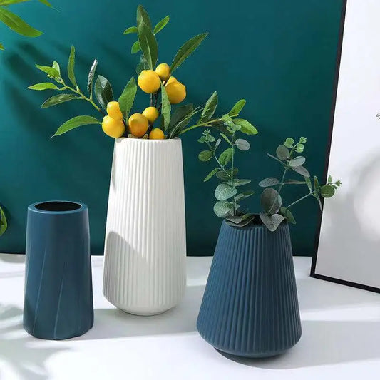 Morandi Style Plastic Vase for Living Room Decor