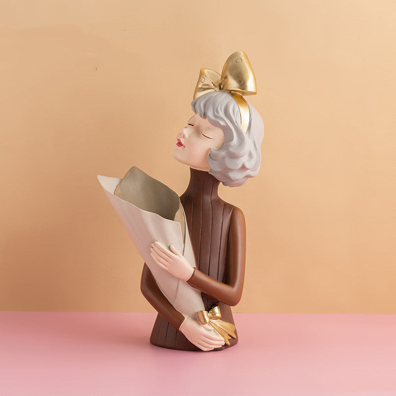 Girl Figurine Resin Sculpture | Abstract Art | Nordic Home Decor