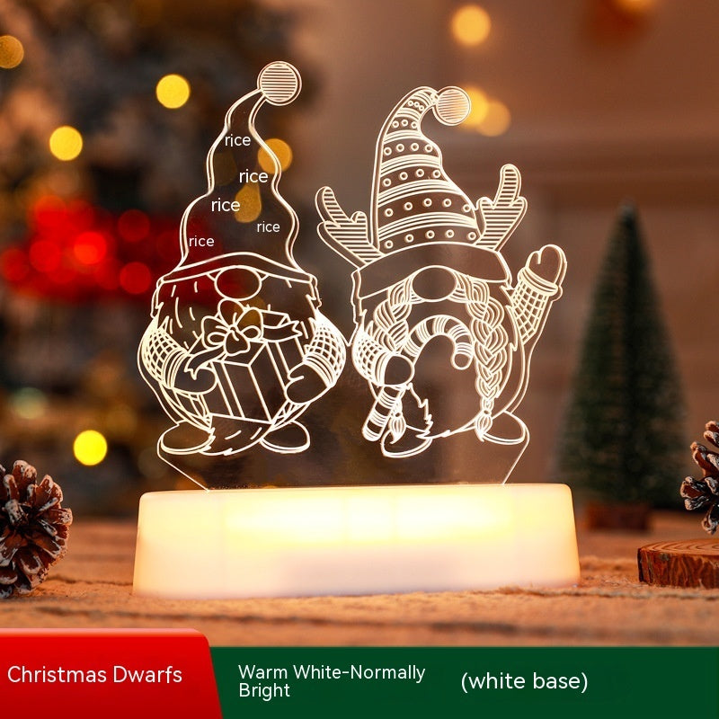 3D Acrylic LED Christmas Lamp - Night Light for Holidays, Kids Gifts, and Home Decor