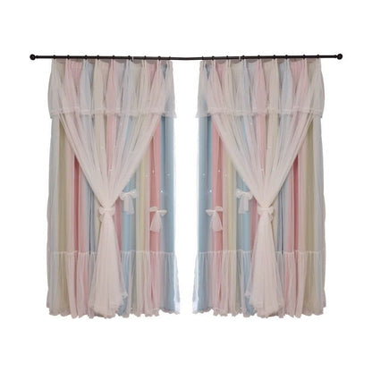 Nordic Hollow Star Bedroom Blackout Curtains