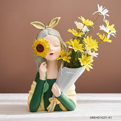 Girl Figurine Resin Sculpture | Abstract Art | Nordic Home Decor