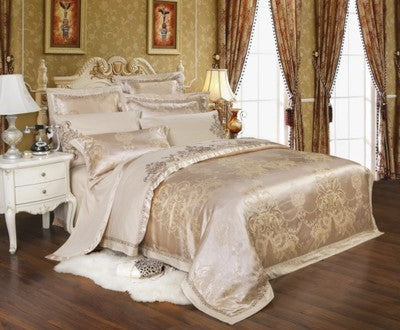 Ice Silk Jacquard Luxury Bedding Set | High-end Linen & Cotton