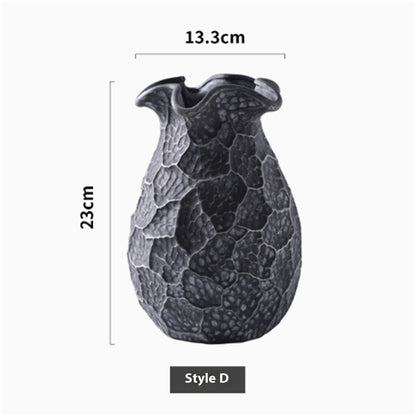 Handmade Retro Wabi-sabi Style Ceramic Vase Light Luxury High-end Feel