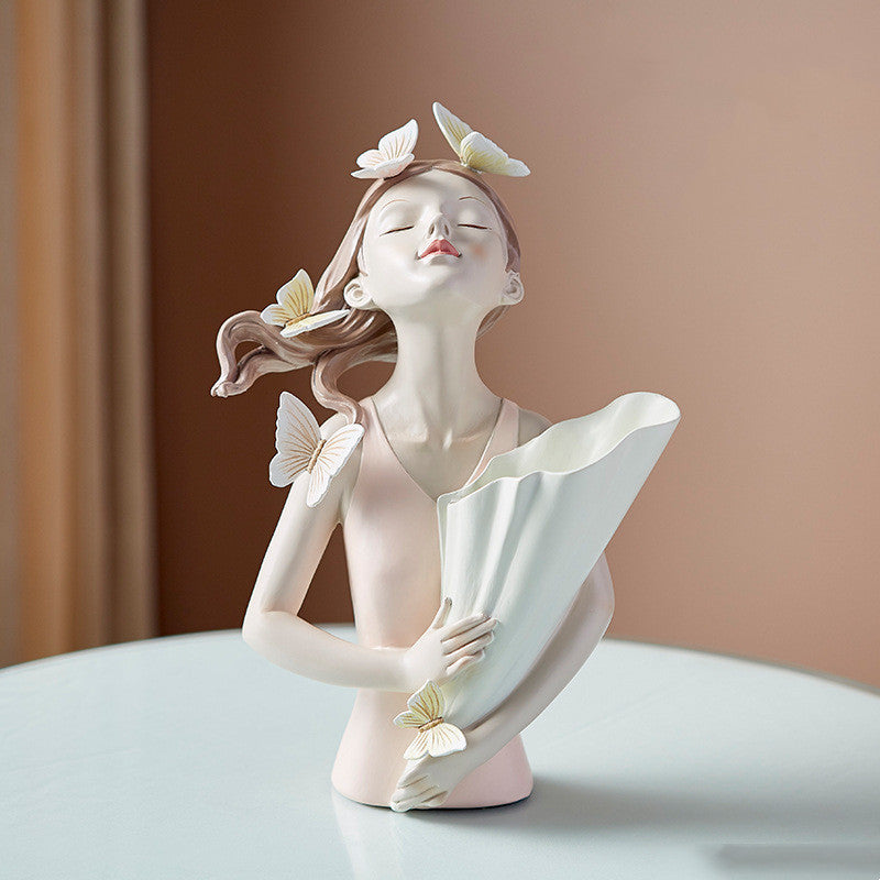 Girl Figurine Resin Sculpture | Abstract Art | Nordic Home Decor