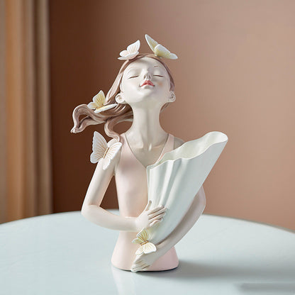Girl Figurine Resin Sculpture | Abstract Art | Nordic Home Decor