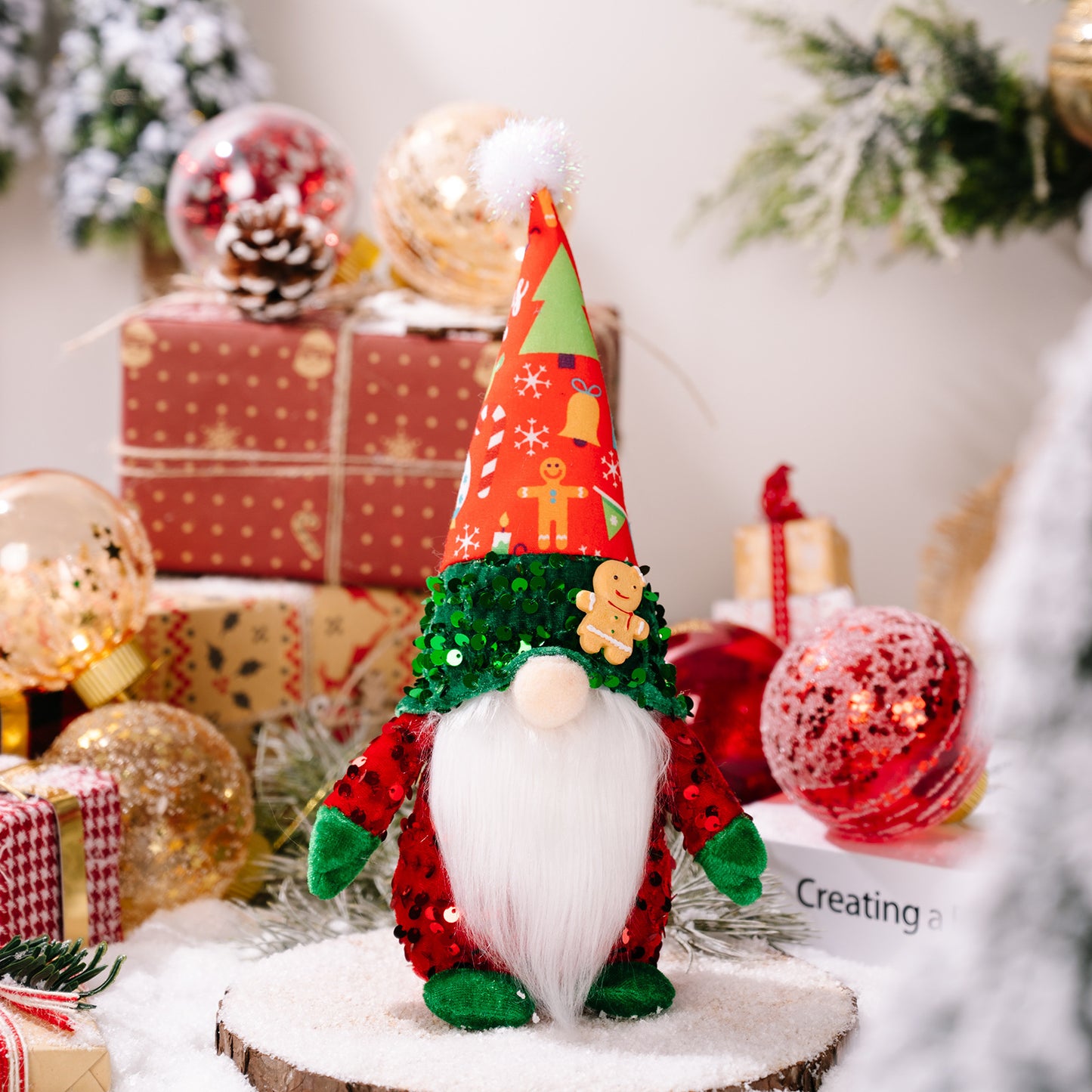 Christmas Fabric Faceless Doll Ornament – Holiday Home Decoration