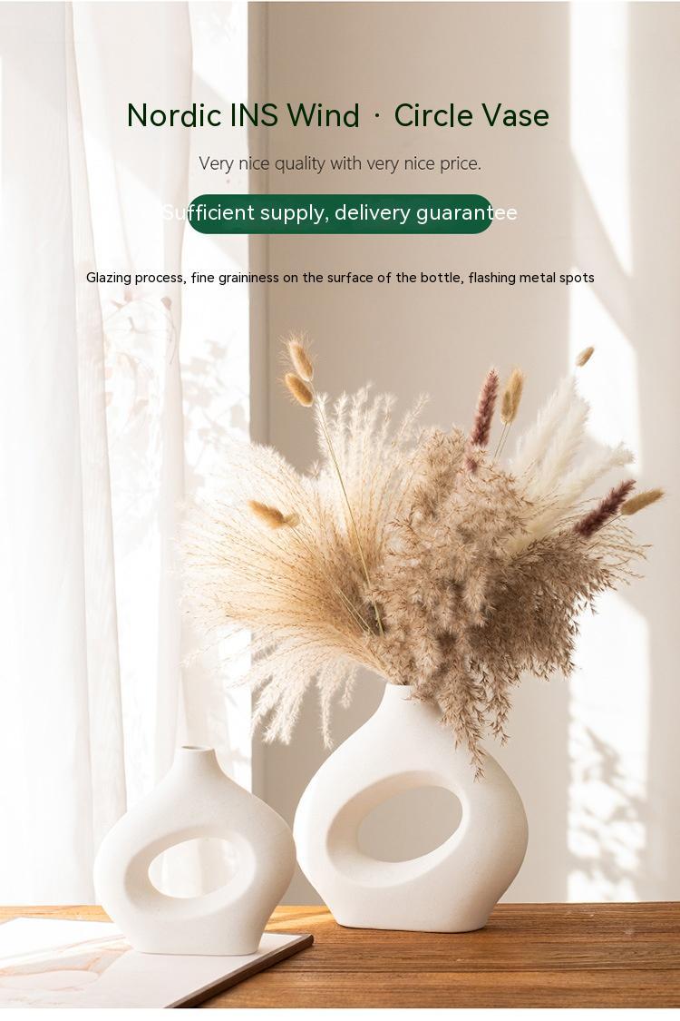 Circle Ceramic Vase - Modern Decorative Crafts