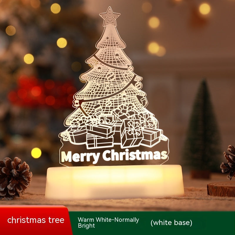 3D Acrylic LED Christmas Lamp - Night Light for Holidays, Kids Gifts, and Home Decor