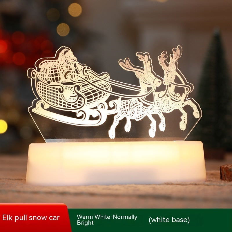 3D Acrylic LED Christmas Lamp - Night Light for Holidays, Kids Gifts, and Home Decor
