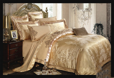 Ice Silk Jacquard Luxury Bedding Set | High-end Linen & Cotton