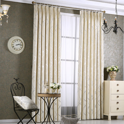 Solid Color Modern Chenille Blackout Curtains for Living Room
