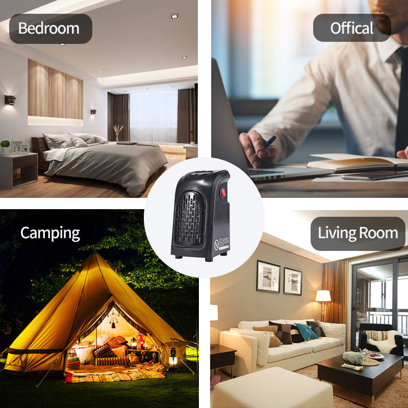Portable Electric Ceramic Space Heater - Mini Heater Fan for Home, Office, or Camping