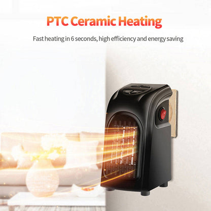 Portable Electric Ceramic Space Heater - Mini Heater Fan for Home, Office, or Camping