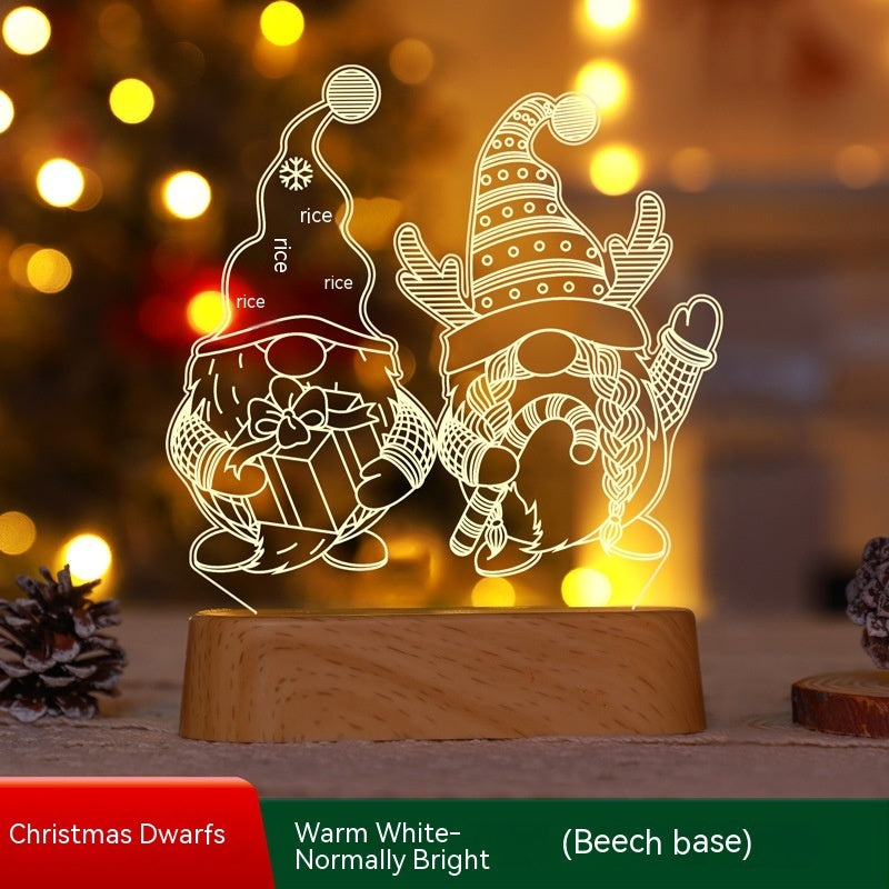 3D Acrylic LED Christmas Lamp - Night Light for Holidays, Kids Gifts, and Home Decor