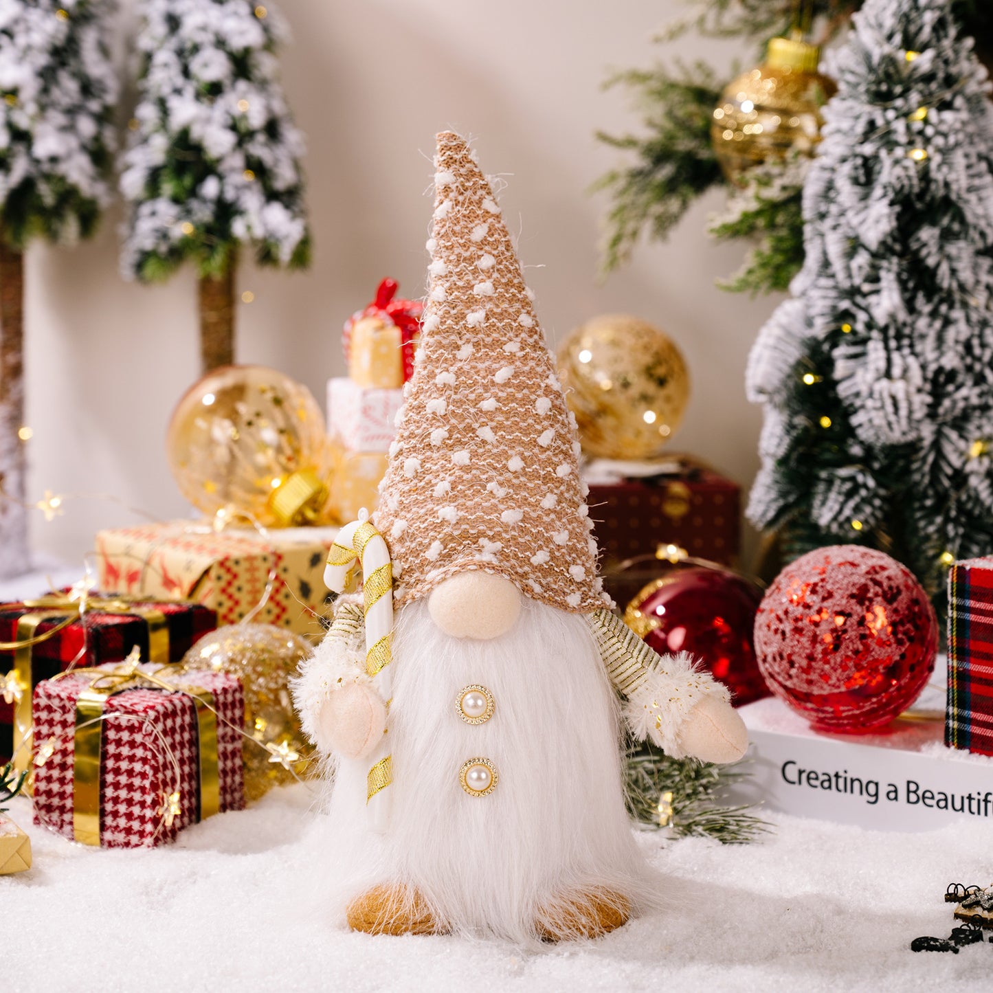 Christmas Fabric Faceless Doll Ornament – Holiday Home Decoration
