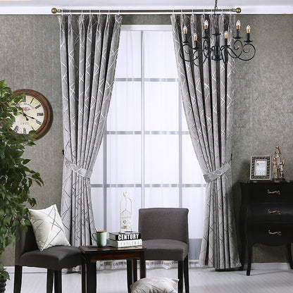 Solid Color Modern Chenille Blackout Curtains for Living Room