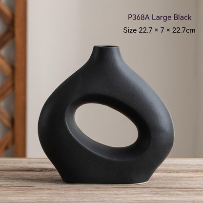 Circle Ceramic Vase - Modern Decorative Crafts