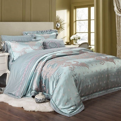 Ice Silk Jacquard Luxury Bedding Set | High-end Linen & Cotton
