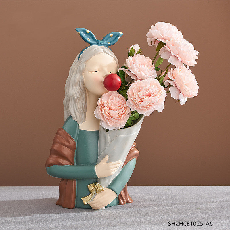 Girl Figurine Resin Sculpture | Abstract Art | Nordic Home Decor
