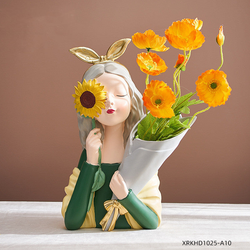 Girl Figurine Resin Sculpture | Abstract Art | Nordic Home Decor