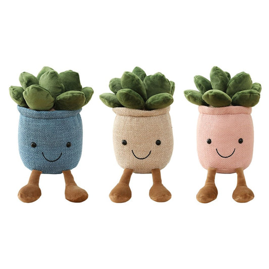 Succulent Plants Plush Stuffed Toys Lifelike Succulent Plants Plush Stuffed Decoration Toy Potted Succulent Plants