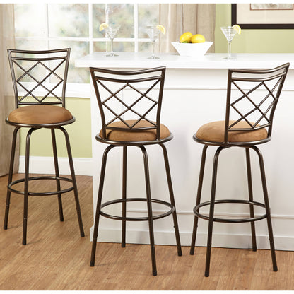 TMS Avery Bar Stool with Swivel &amp; Adjustable Height, Brown, Set of 3