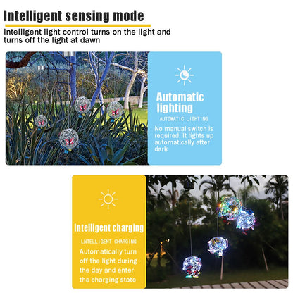 Solar Butterfly Ball Light  Waterproof Metal Weaving Hanging Nightlight Lamp For Garden Courtyard Outdoor Decoration Tools