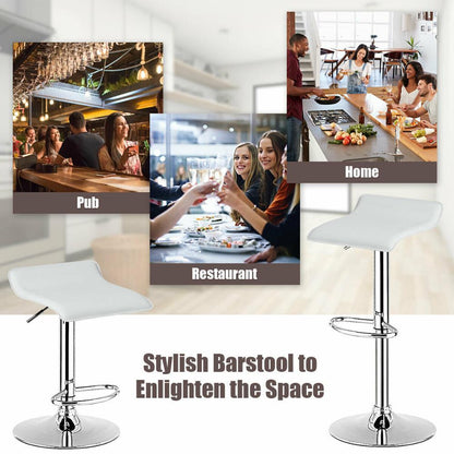 Set of 4 Swivel Bar Stool PU Leather Adjustable Kitchen Counter Chair  2*HW66518