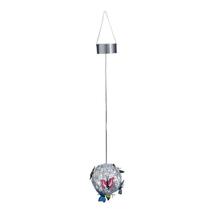 Solar Butterfly Ball Light  Waterproof Metal Weaving Hanging Nightlight Lamp For Garden Courtyard Outdoor Decoration Tools