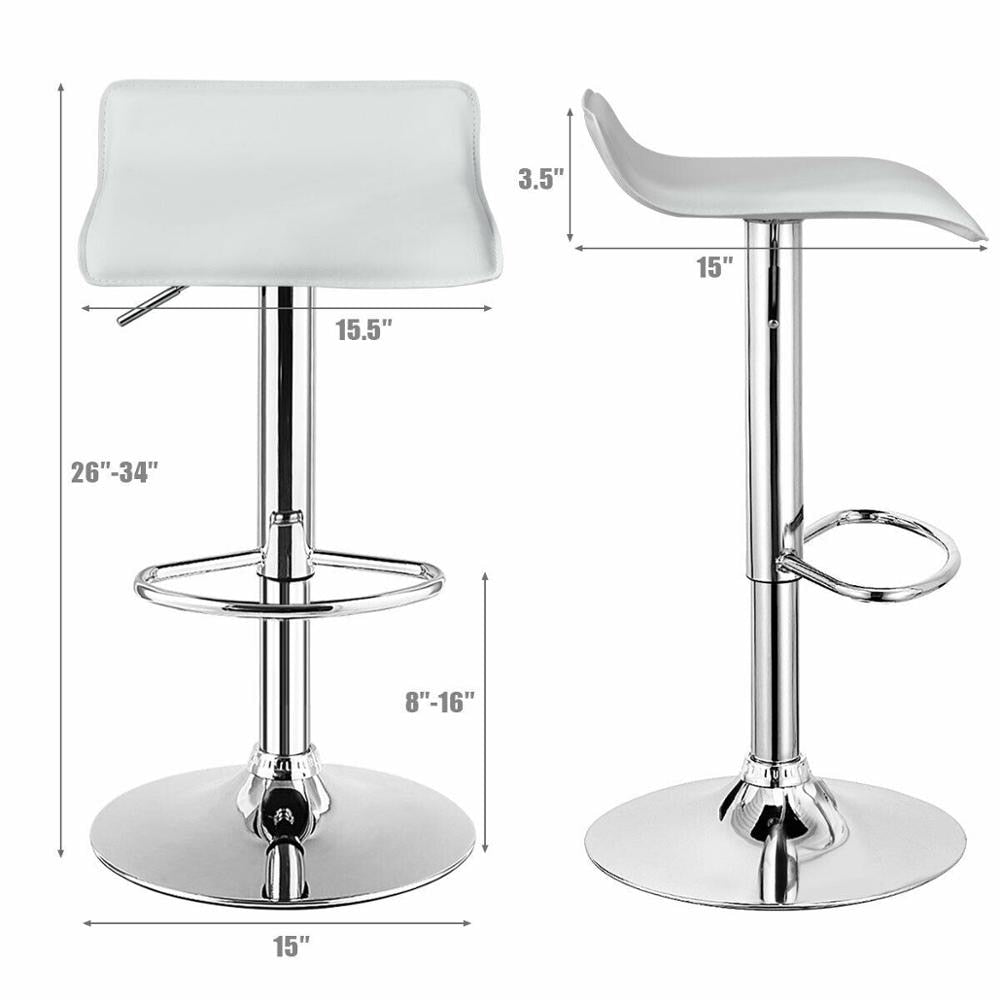 Set of 4 Swivel Bar Stool PU Leather Adjustable Kitchen Counter Chair  2*HW66518
