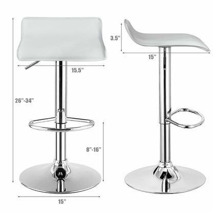 Set of 4 Swivel Bar Stool PU Leather Adjustable Kitchen Counter Chair  2*HW66518