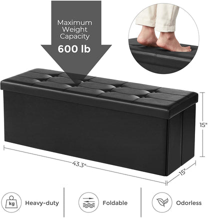 Storage Benches Foldable Stool with Storage Space Home Sofa Ottoman Seat Bench Chest Storage Box Home Living Room Furniture