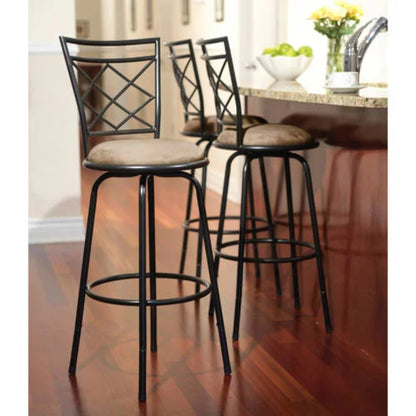 TMS Avery Bar Stool with Swivel &amp; Adjustable Height, Brown, Set of 3