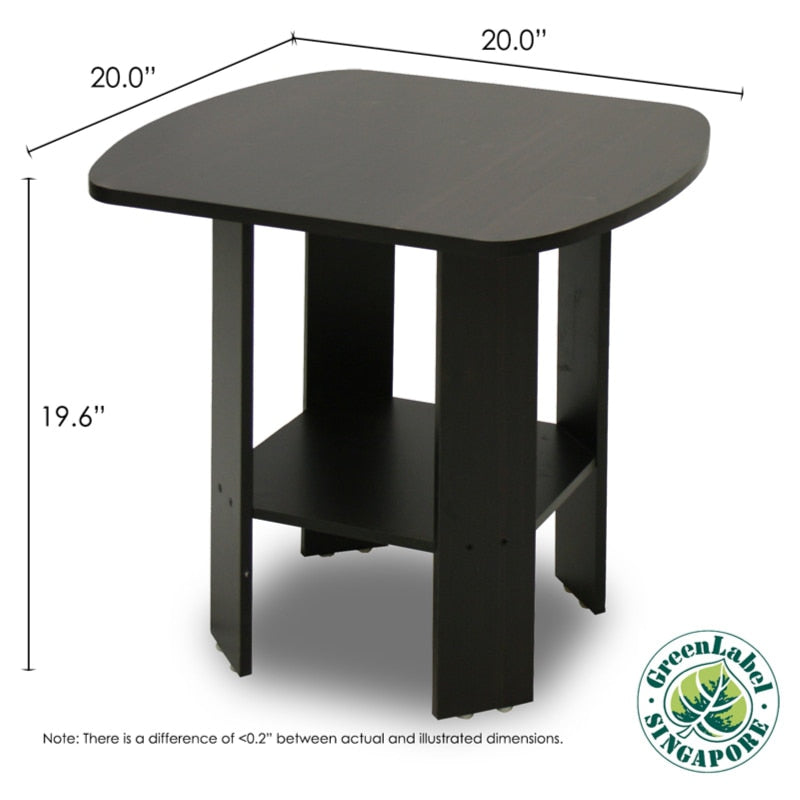 Set of 2 Simple Design End/Side Table, Espresso Crafted of Sturdy Engineered Coffee Tables Living Room Furniture