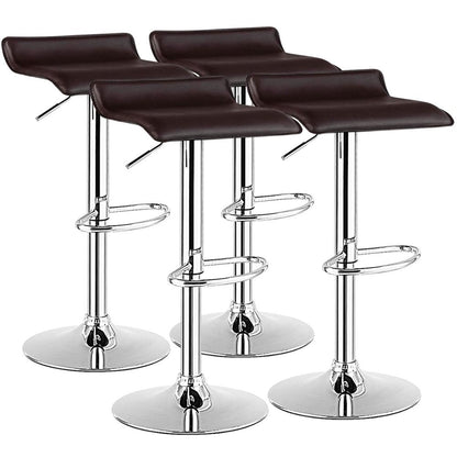 Set of 4 Swivel Bar Stool PU Leather Adjustable Kitchen Counter Chair  2*HW66518