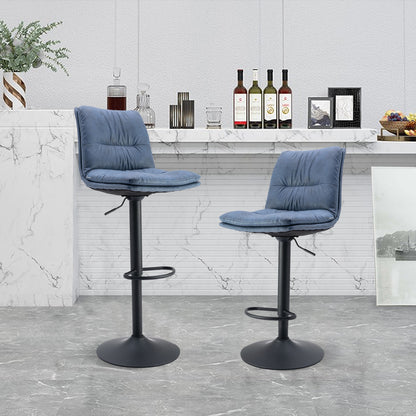 US Stock 2Pcs/Set Bar Chair PU Leather Bar Nightclub Stool Lifting Adjusted Swivel Leisure Kitchen LIving Room Backrest Chair