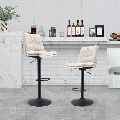 US Stock 2Pcs/Set Bar Chair PU Leather Bar Nightclub Stool Lifting Adjusted Swivel Leisure Kitchen LIving Room Backrest Chair