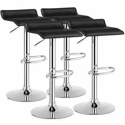 Set of 4 Swivel Bar Stool PU Leather Adjustable Kitchen Counter Chair  2*HW66518